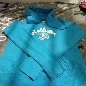 A blue Hollister hoodie